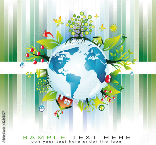 Green Global Nature Safety Background for  Eco Flyers Project