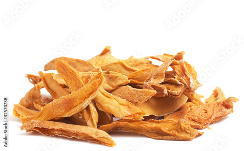 Stack of dried mango slices