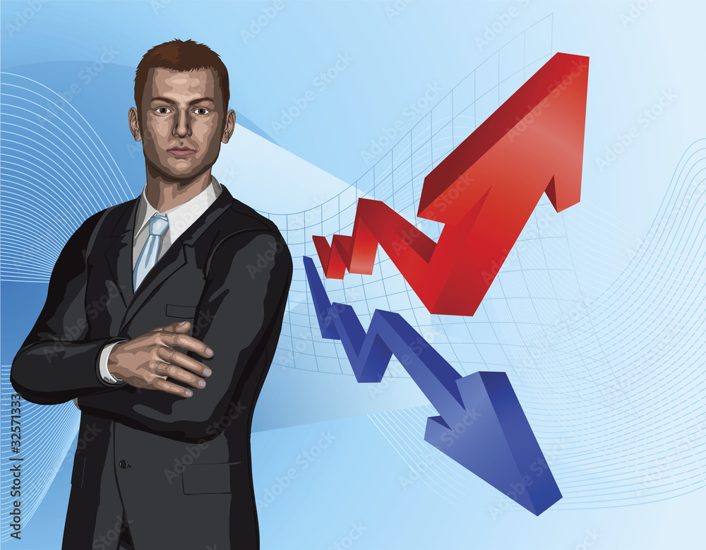 Businessman abstract arrow graph background Businessman abstract arrow graph background