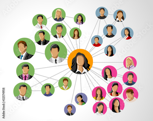 connected people. Social network.