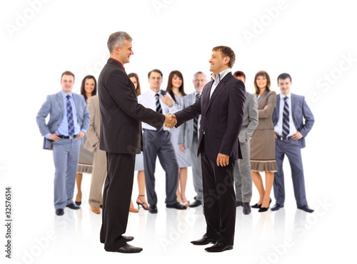 handshake isolated on business background