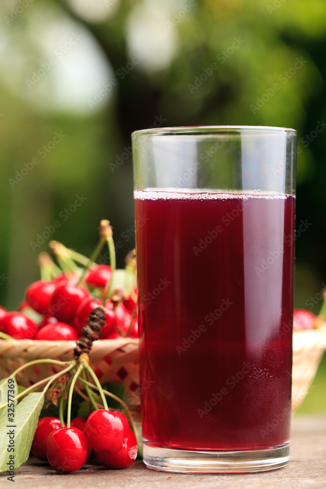 cherries in basket