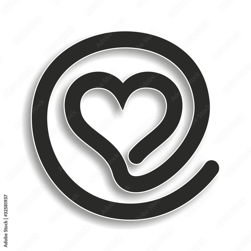 coeur arobase noir