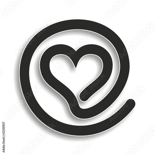 coeur arobase noir