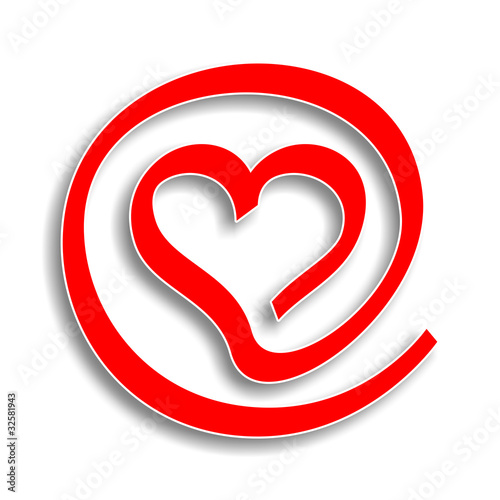 coeur arobase rouge