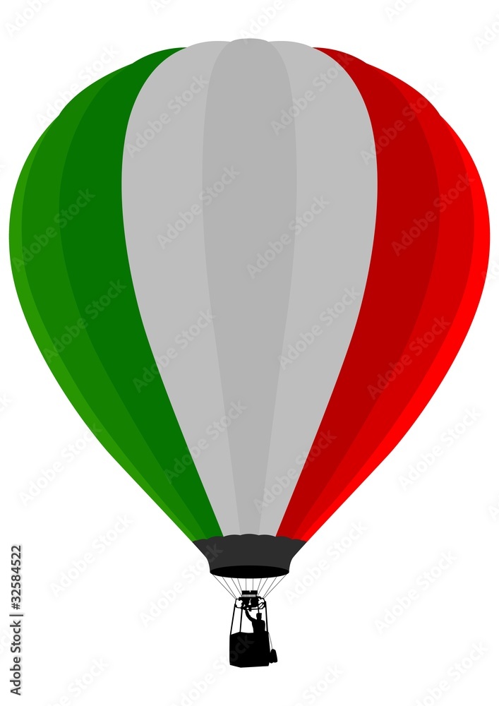 Fototapeta premium Air Balloon, Włoska flaga