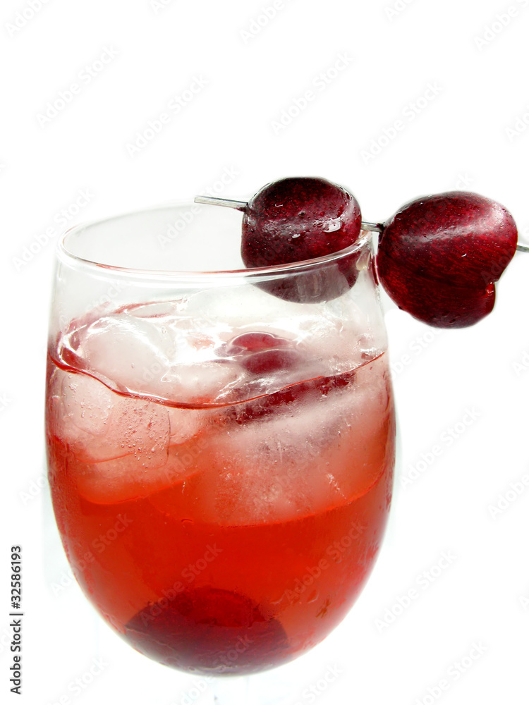 alcohol liqueur cocktail with cherry alcohol liqueur cocktail with cherry