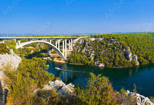 River Krka and bridge in Croatia © Nikolai Sorokin