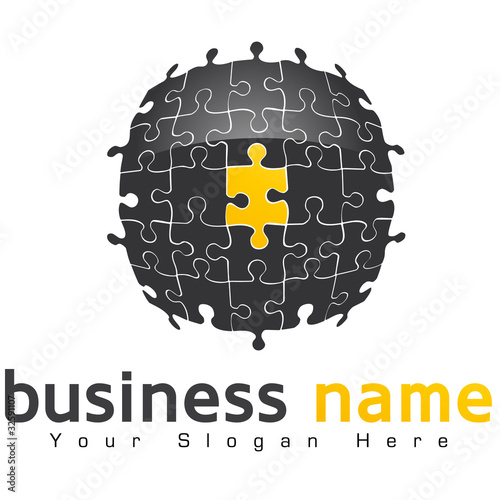 logo business puzzle design