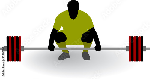 Silhouette of weightlifter