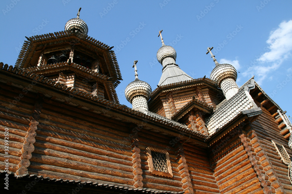 Wooden church in Moscow Russia