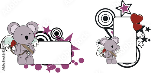 koala cupid cartoon copyspace