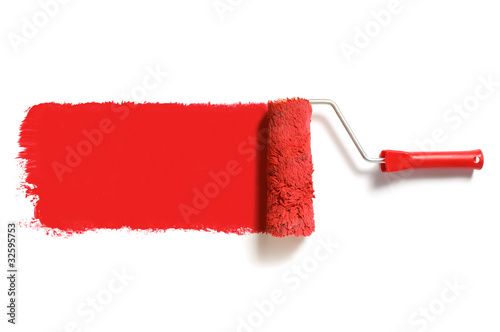 red paint roller