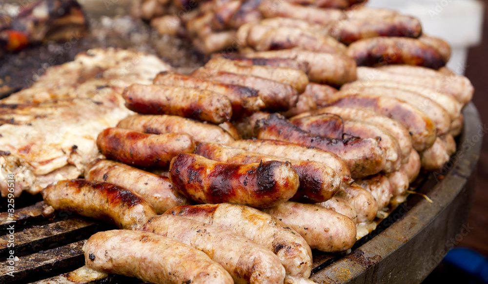 grilled sausage and ribs unhealthy food