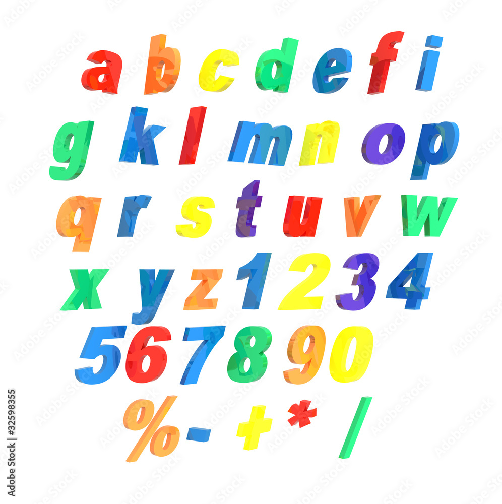 3d alphabet isolated