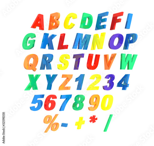 3d alphabet isolated