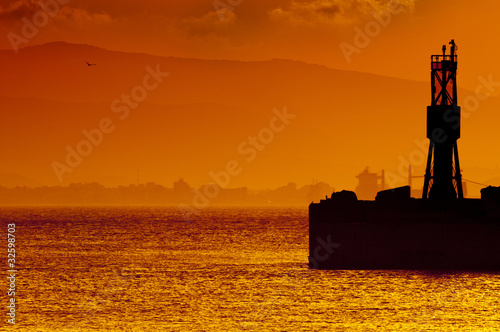 Golden Sunset Gibraltar Harbor