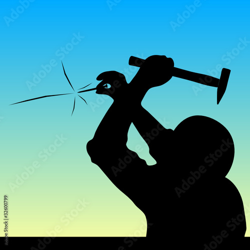 hammering nails illustration