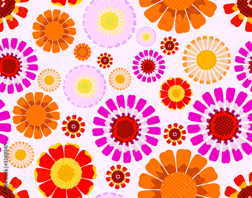 Vector daisy of different colors seamless background