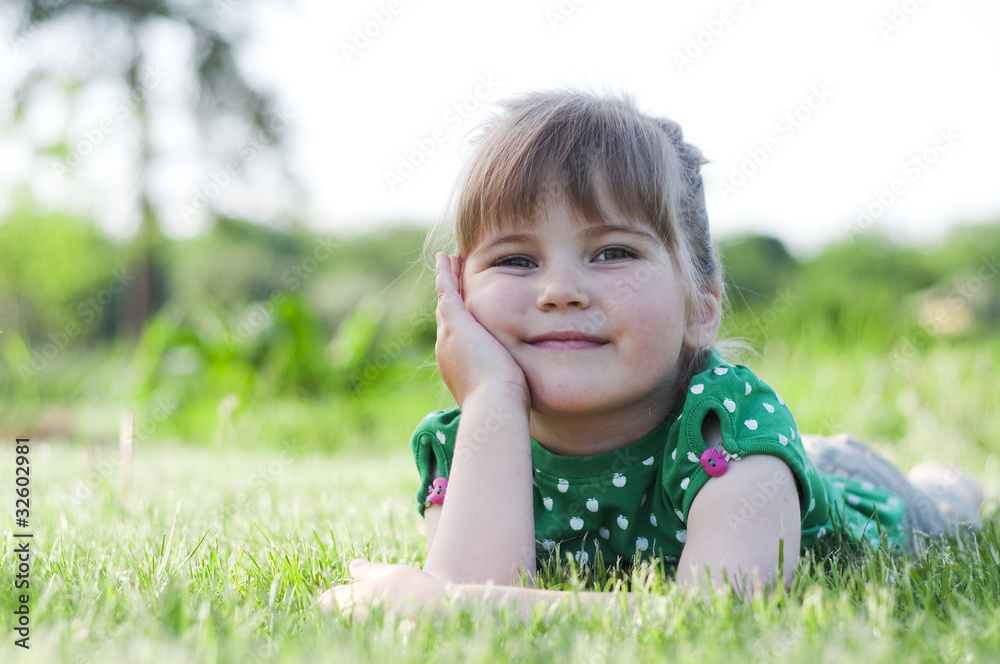 Little adorable girl in the park Little adorable girl in the park