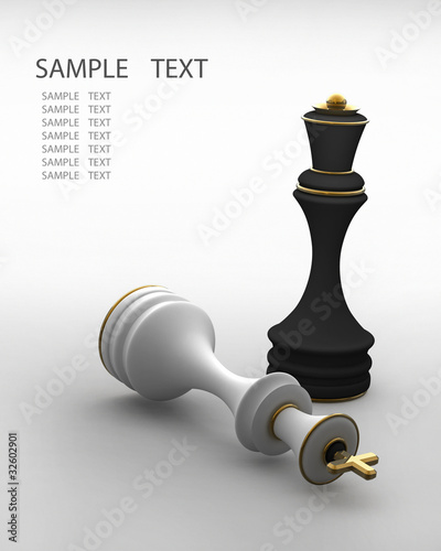 Chess concept image - checkmate 3D render
