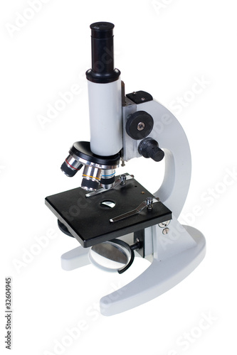 Scientific modern microscope with clipping path