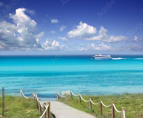 Illetas illetes beachn turquoise Formentera island photo