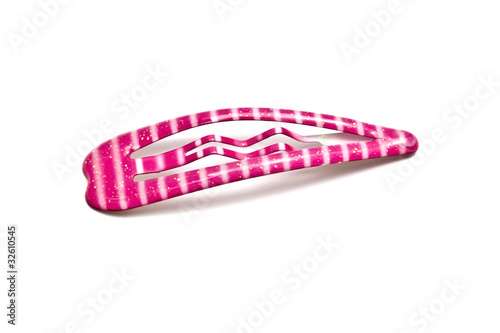 Pink hairpin isolated on white background