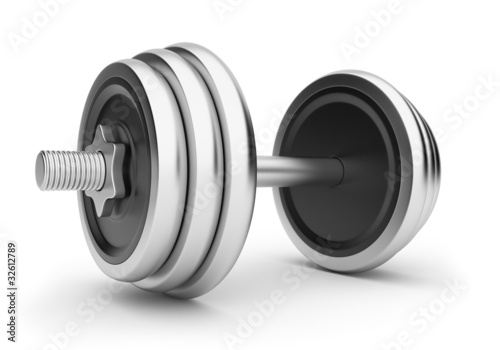 Dumbbell 3D. Isolated on white background