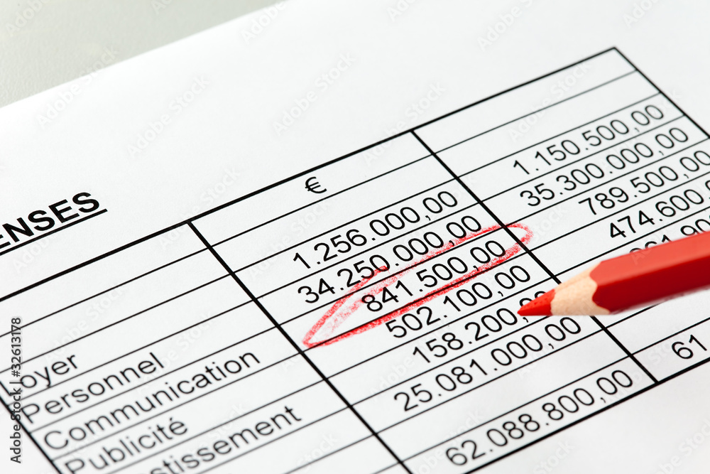Statistics with figures from a red pencil. French. Statistics with figures from a red pencil. French.