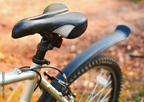 Mountain bike. Seat. Active leisure on the nature