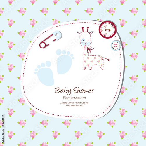 Baby arrival card with copy space
