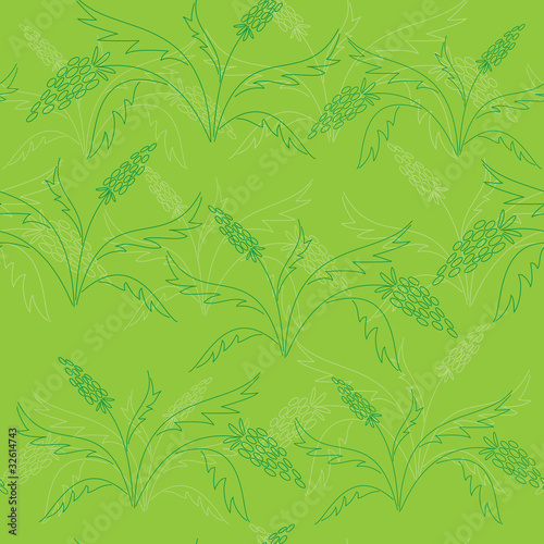 vector seamless green pattern with green plants