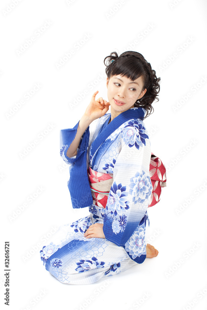 正座する着物姿の女性 Stock 写真 Adobe Stock