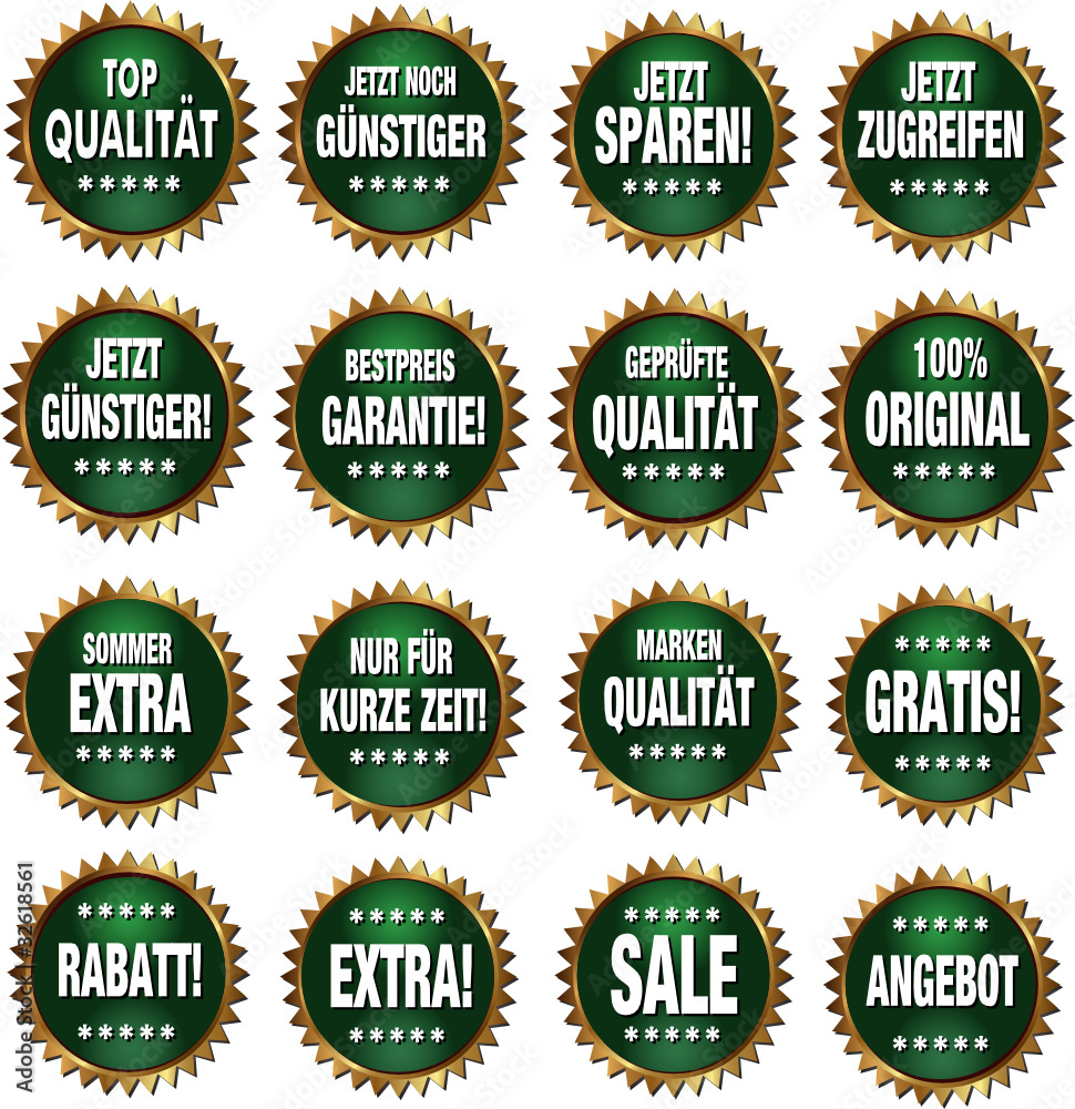 Angebot Button Set 1 Angebot Button Set 1
