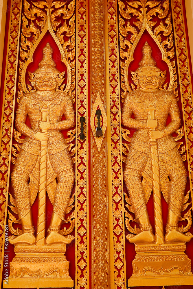 Carved temple doors.