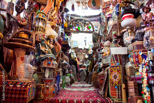 Obraz na płótnie Shop of Persian carpets, Shiraz, Iran w salonie