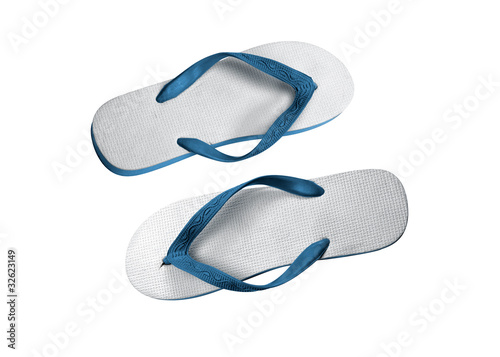 a pair of flip-flops isolated on a white background