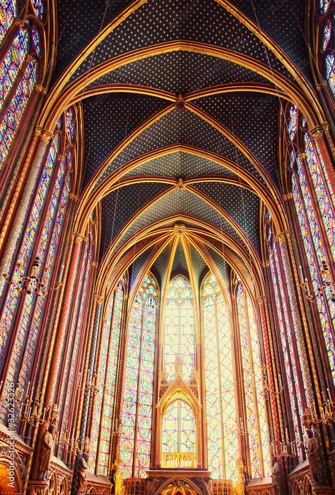 Famous Saint Chapelle in Paris, France