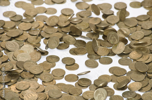 Coins fall on the table