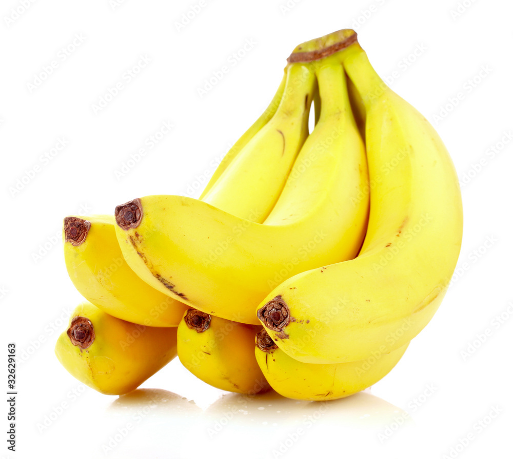 Bunch of bananas isolated on white