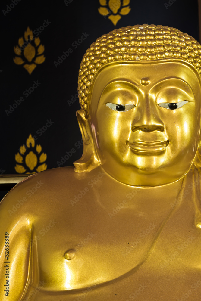 Part of golden fleshy Buddhist's statue