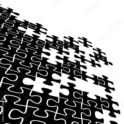 vecteur série, pièces de puzzle en perspective