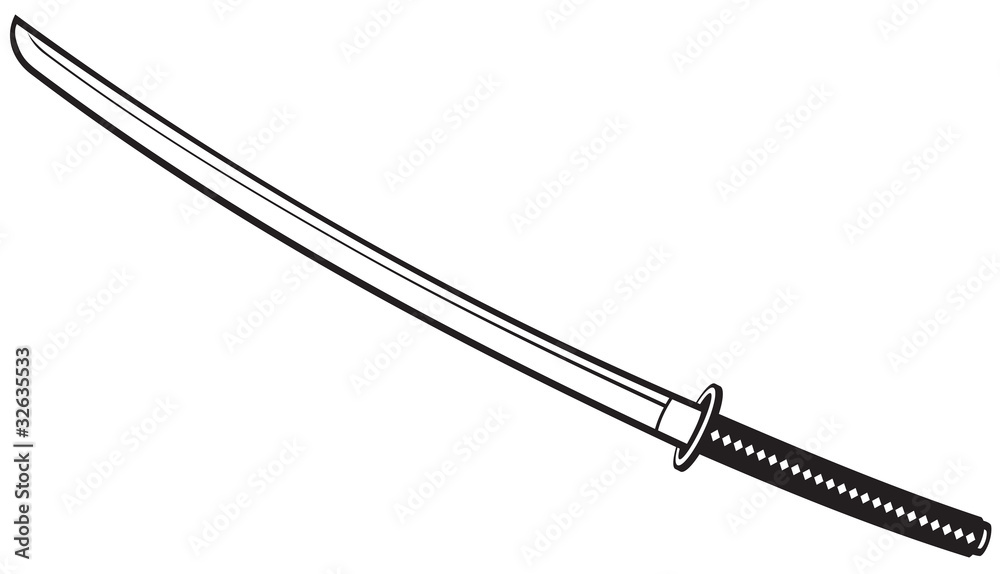 Samurai Katana - japanese sword Stock Vector | Adobe Stock
