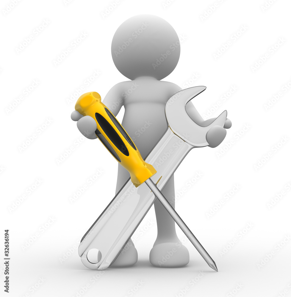 Obraz premium Screwdriver and wrench tools