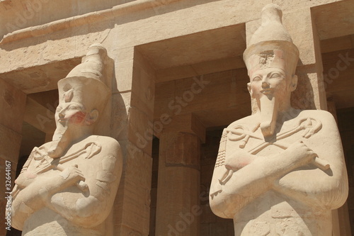 pharaoh sculptures of Hatshepsut Temple in Luxor , Egypt