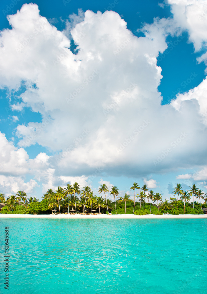 landscape of tropical island beach