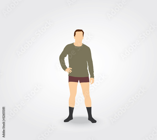 Silhouette d'un homme en caleçon