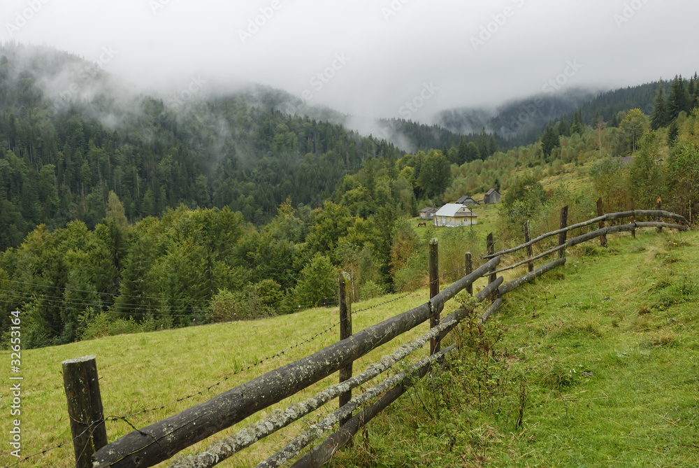 lonely house in wild Carpathians