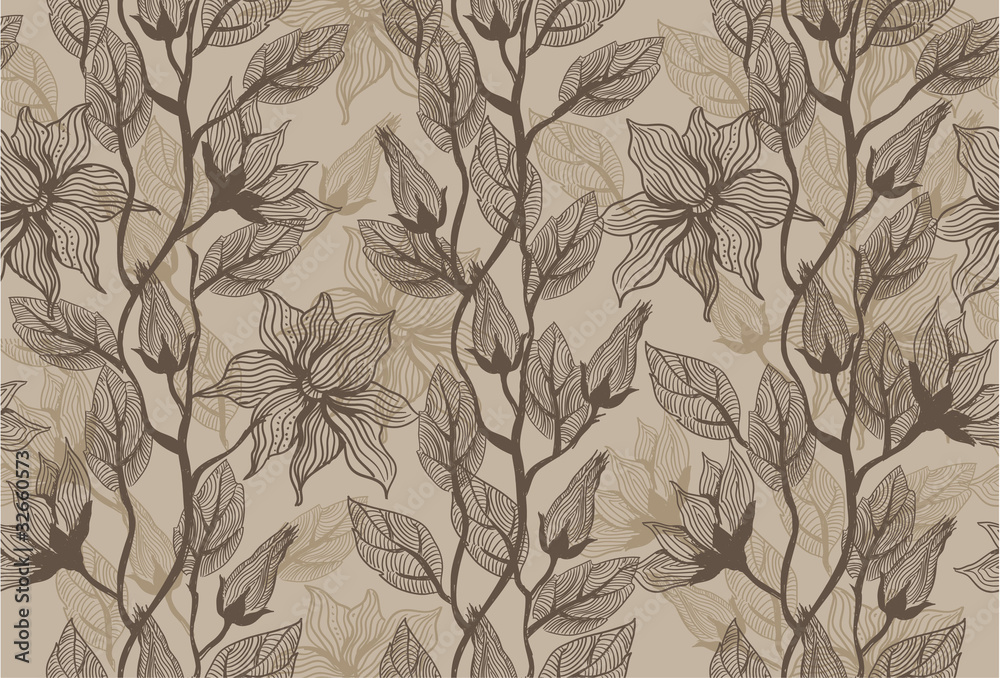 Seamless vector texture with flowers Seamless vector texture with flowers